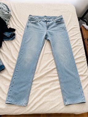 Light Blue Straight-Leg Jeans